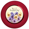 ROUND Digital Graphic Design HAVE A BEAUTIFUL DAY 2 Purple Yellow Floral YELLOW Background Wedding Gift First Home Sublimation Decoupage PNG SVG Country Farmhouse Home Decor Wall Art Shelf Sitter Gift Crafters Delight - JAMsCraftCloset