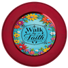 ROUND Digital Graphic Design - WALK BY FAITH VIBRANT FLORAL BLUE BACKGROUND - Wedding Gift HOME DECOR Sublimation Decoupage PNG SVG PDF JPEG Country Farmhouse Wall Art Shelf Sitter Gift Crafters Delight - JAMsCraftCloset