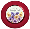 ROUND Digital Graphic Design HAVE A BEAUTIFUL DAY Purple Yellow Floral Wedding Gift First Home Sublimation Decoupage PNG SVG Country Farmhouse Home Decor Wall Art Shelf Sitter Gift Crafters Delight - JAMsCraftCloset
