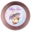 ROUND DIGITAL Graphic Design CHICK WITH UMBRELLA - HAPPY EASTER Sublimation PNG SVG Country Farmhouse Home Decor Sign Shelf Sitter Wall Art Decor Wreath EASTER Design Gift Crafters Delight