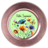 ROUND Digital Graphic Design HELLO SUMMER Green With Dragonfly Butterfly Bee Floral Wedding Gift First Home Sublimation Decoupage PNG SVG Country Farmhouse Home Decor Wall Art Shelf Sitter Gift Crafters Delight - JAMsCraftCloset