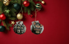 SCALLOP SEASHELL CHRISTMAS ORNAMENT- MICE Christmas Ornaments SET 5 - HOLIDAY DECOR - Handmade Hand Painted DECOUPAGED Repurposed Upcycled Gift SET OF 2 Ornaments - JAMsCraftCloset