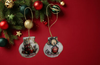 SCALLOP SEASHELL CHRISTMAS ORNAMENT- MICE Christmas Ornaments SET 3 - HOLIDAY DECOR - Handmade Hand Painted DECOUPAGED Repurposed Upcycled Gift SET OF 2 Ornaments - JAMsCraftCloset