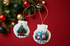 SCALLOP SEASHELL CHRISTMAS ORNAMENT- Set 10 BEACH COASTAL DECOR - Handmade Hand Painted DECOUPAGED Repurposed Upcycled Gift SET OF 2 Ornaments - JAMsCraftCloset