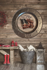 Galvanized Metal Round Charger Plate With Hanging Hook Embossed Stars Decoupaged Holiday Wall Art Shelf Sitter HAPPY 4TH OF JULY FLAG Handmade Gift Idea - JAMsCraftCloset
