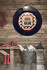 PLATE CHARGER NAVY BLUE PLASTIC ROUND DECOUPAGED Upcycled Repurposed Wall Art or Shelf Sitter RED WHITE BLUE 4TH OF JULY Decor Kitchen Decor Home Decor Wall Art Gift WEDDING - JAMsCraftCloset