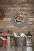 Galvanized Metal Round Charger Plate With Hanging Hook Decoupaged Farmhouse Country Wall Art Shelf Sitter WELCOME TO THE COOP Bathroom Decor Handmade Gift Idea - JAMsCraftCloset