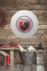 PLATE CHARGER WHITE PLASTIC ROUND Decoupaged Hand Painted Upcycled Repurposed Wall Art DATE NIGHT Home Decor Closet Wall Art Gift - JAMsCraftCloset