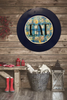 PLATE CHARGER NAVY BLUE PLASTIC ROUND DECOUPAGED Upcycled Repurposed Wall Art or Shelf Sitter EAT Kitchen Decor Home Decor Wall Art Gift WEDDING - JAMsCraftCloset