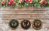ROUND Wood Decoupaged DEER - SET 1 Ornaments Handmade Christmas Ornament Package Decor WINTER Decor Gift Idea Home Decor Unique SET OF 3 - JAMsCraftCloset
