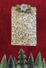 Clipboard Legal Size Vintage Upcycled Handcrafted Christmas Design CHRISTMAS GOLD SWIRLS AND SAYINGS Design Gift Idea Unique {{ JAMsCraftCloset }}