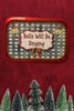 Metal Tray RED - BELLS WILL BE RINGING - HOLIDAY Wall Art Handmade Decoupaged Upcycled Metal Tray Gift - JAMsCraftCloset