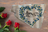 Antique West Virginia Roof Decoupaged LOVE - BLUE FLORAL HEART - Valentine/Love Theme Handmade Wall Art Unique Home Decor Gift- JAMsCraftCloset
