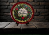 Pizza Pan Red MERRY CHRISTMAS WREATH WITH STARS Farmhouse Country Home CHRISTMAS Decor Wall Art Shelf Sitter Handmade Hand Painted Repurposed Upcycled Gift Idea - JAMsCraftCloset