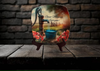 SQUARE Plastic PLATE Farmhouse Country Wall Art Shelf Sitter Decoupage ANTIQUE WATER PUMP - GOOD MORNING Handmade Gift Idea Crafters Delight - JAMsCraftCloset