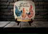 SQUARE Plastic PLATE Farmhouse Country Wall Art Shelf Sitter Decoupage CHICKENS - WILD AND FREE Handmade Gift Idea Crafters Delight - JAMsCraftCloset