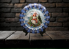 PLATE PLASTIC ROUND Blue and White DECOUPAGED Upcycled Repurposed Wall Art or Shelf Sitter I'D MELT FOR YOU Christmas Holiday Snowman Home Decor Wall Art Gift WEDDING - JAMsCraftCloset