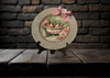 Galvanized Metal Round Charger Plate With Hanging Hook Decoupaged Farmhouse Country Wall Art Shelf Sitter WELCOME TO THE COOP Bathroom Decor Handmade Gift Idea - JAMsCraftCloset