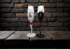 Stemware Glasses BRIDE and GROOM Champagne Toasting Glasses WEDDING Hand Painted Black and White With Bling and Heart Barware Bar Decor Drinkware Kitchen Decor Country Decor Gift One of a Kind - JAMsCraftCloset
