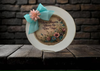 PLATE CHARGER CREAM With Brown Border PLASTIC ROUND DECOUPAGED Upcycled Repurposed Wall Art or Shelf Sitter WHERE FLOWERS BLOOM SO DOES HOPE Home Decor Gift WEDDING - JAMsCraftCloset