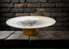 Medium Glass Reverse Decoupage Cake Stand Tray FLORAL LILACS WITH BOW-Cup Cake Stand-Display-Desert Stand-Pedestal Cake Stand-Riser Cake Stand-Display Dish-Gift Idea - JAMsCraftCloset