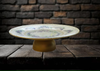 Medium Glass Reverse Decoupage Cake Stand Tray PURPLE FLORAL-Cup Cake Stand-Display-Desert Stand-Pedestal Cake Stand-Riser Cake Stand-Display Dish-Gift Idea - JAMsCraftCloset