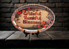 Plastic OVAL WHITE TRAY Farmhouse Country Kitchen Home Decor GRATEFUL THANKFUL BLESSED PLAID BORDER Wall Art Shelf Sitter Handmade &nbsp;- JAMsCraftCloset