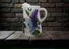 Glass PITCHER Decoupaged LILACS Wedding Decor Shelf Sitter Basket Shabby Chic Victorian BoHo Home Decor Gift Idea - JAMsCraftCloset