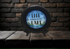 Pie Pan Metal Enamel Vintage Black LIFE IS BETTER AT THE LAKE Farmhouse Lake House Country Wall Art Handmade Decoupaged Hand Painted Repurposed Upcycled Gift Idea - JAMsCraftCloset