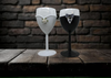 Stemware Glasses BRIDE and GROOM WINE Toasting Glasses WEDDING Hand Painted Black and White With Bling, Rose. Plaid Tie - JAMsCraftCloset