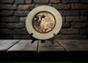 Galvanized Metal Round Charger Plate With Hanging Hook Decoupaged Farmhouse Country Wall Art Shelf Sitter WELCOME TO THE FARM COW Handmade Gift Idea - JAMsCraftCloset