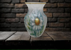 Glass VASE Decoupaged DAISIES Wedding Decor Shelf Sitter Vase Shabby Chic Victorian BoHo Decor Gift Idea - JAMsCraftCloset