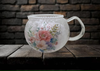 Glass PITCHER Decoupaged PINK ROSES Wedding Decor Shelf Sitter Basket Shabby Chic Victorian BoHo Home Decor Gift Idea - JAMsCraftCloset