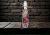 GLASS BOTTLE WHITE With Wire Cork Decoupaged PINK AND RED ROSES AND PINK PEARLS Shelf Sitter Home Decor Country Farmhouse Decor Wedding Decor Gift Idea - JAMsCraftCloset