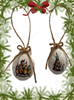 SCALLOP SEASHELL CHRISTMAS ORNAMENT- FARM ANIMALS Christmas Ornaments SET 2 - HOLIDAY DECOR - Handmade Hand Painted DECOUPAGED Repurposed Upcycled Gift SET OF 2 Ornaments - JAMsCraftCloset