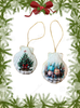 SCALLOP SEASHELL CHRISTMAS ORNAMENT- Set 10 BEACH COASTAL DECOR - Handmade Hand Painted DECOUPAGED Repurposed Upcycled Gift SET OF 2 Ornaments - JAMsCraftCloset