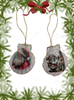 SCALLOP SEASHELL CHRISTMAS ORNAMENT- Set 3 BEACH COASTAL DECOR - Handmade Hand Painted DECOUPAGED Repurposed Upcycled Gift SET OF 2 Ornaments - JAMsCraftCloset