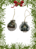 SCALLOP SEASHELL CHRISTMAS ORNAMENT- Set 9 BEACH COASTAL DECOR - Handmade Hand Painted DECOUPAGED Repurposed Upcycled Gift SET OF 2 Ornaments