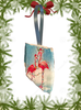 Antique West Virginia Roof Decoupaged Christmas Ornament - Flamingos With Lights - Handmade Holiday Tree Decor Unique Beach Lake House Gift - JAMsCraftCloset