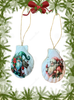 SCALLOP SEASHELL CHRISTMAS ORNAMENT- SANTA SET 1 - BEACH COASTAL DECOR - Handmade Hand Painted DECOUPAGED Repurposed Upcycled Gift SET OF 2 Ornaments {{ JAMsCraftCloset }}