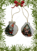 SCALLOP SEASHELL CHRISTMAS ORNAMENT- Set 4 BEACH COASTAL DECOR - Handmade Hand Painted DECOUPAGED Repurposed Upcycled Gift SET OF 2 Ornaments {{ JAMsCraftCloset }}