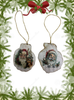 SCALLOP SEASHELL CHRISTMAS ORNAMENT- Set 6 BEACH COASTAL DECOR - Handmade Hand Painted DECOUPAGED Repurposed Upcycled Gift SET OF 2 Ornaments - JAMsCraftCloset