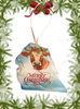 Antique West Virginia Roof Decoupaged Christmas Ornament - COW HOLLY AND BERRIES MERRY CHRISTMAS - Handmade Holiday Tree Decor Unique Country Farmhouse House Decor Gift - JAMsCraftCloset