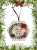 HEXAGON 3.25 by 3 Inch Ceramic Tile Decoupaged Ornaments Handmade Christmas Tree Ornament Package Decor Gift Idea Home Decor Unique - JAMsCraftCloset
