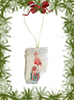 Antique West Virginia Roof Decoupaged Christmas Ornament - Flamingo With Packages - Handmade Holiday Tree Decor Unique Beach Lake House Gift - JAMsCraftCloset