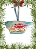 Antique West Virginia Roof Decoupaged Christmas Ornament - Flamingo Deck The Halls - Handmade Holiday Tree Decor Unique Beach Lake House Gift - JAMsCraftCloset