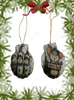 SCALLOP SEASHELL CHRISTMAS ORNAMENT- MICE Christmas Ornaments SET 5 - HOLIDAY DECOR - Handmade Hand Painted DECOUPAGED Repurposed Upcycled Gift SET OF 2 Ornaments - JAMsCraftCloset
