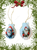 SCALLOP SEASHELL CHRISTMAS ORNAMENT- SANTA SET 3 - BEACH COASTAL DECOR - Handmade Hand Painted DECOUPAGED Repurposed Upcycled Gift SET OF 2 Ornaments {{ JAMsCraftCloset }}