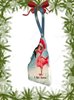 Antique West Virginia Roof Decoupaged Christmas Ornament - Flamingo I See Santa - Handmade Holiday Tree Decor Unique Beach Lake House Gift - JAMsCraftCloset
