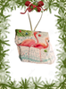 Antique West Virginia Roof Decoupaged Christmas Ornament - 2 Flamingo in Water - Handmade Holiday Tree Decor Unique Beach Lake House Gift - JAMsCraftCloset